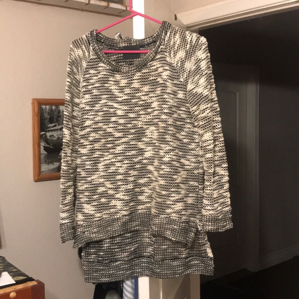 Black and white knit sweater